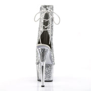 Pleaser ADORE-1018G Platform Ankle Boot (Silver Glitter/Silver Glitter)