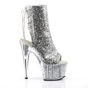 Pleaser ADORE-1018G Platform Ankle Boot (Silver Glitter/Silver Glitter)