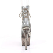 Pleaser ADORE-1018HCT Platform Ankle Boot (Clear-Silver Hologram TPU/Smoke Tinted)
