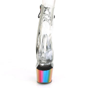 Pleaser ADORE-1018RC Platform Ankle Boot (Clear/Rainbow Chrome)