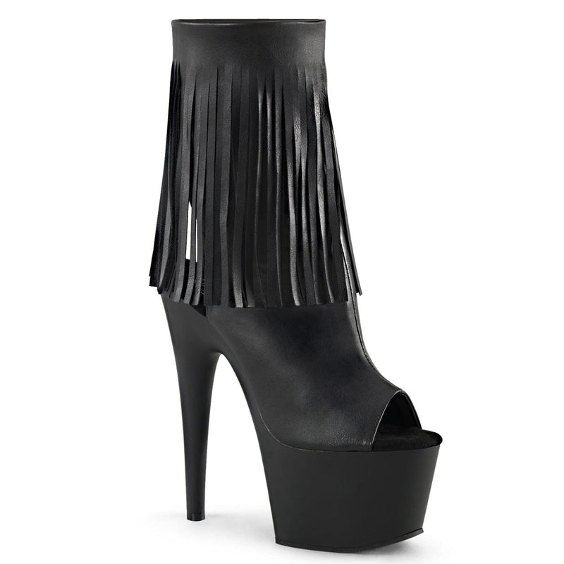 Pleaser ADORE-1019 Platform Ankle Boot (Black Faux Leather/Black Matte)