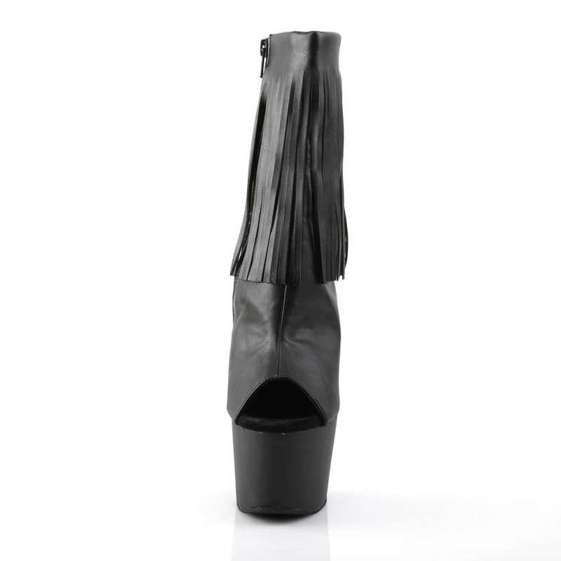 Pleaser ADORE-1019 Platform Ankle Boot (Black Faux Leather/Black Matte)