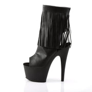 Pleaser ADORE-1019 Platform Ankle Boot (Black Faux Leather/Black Matte)