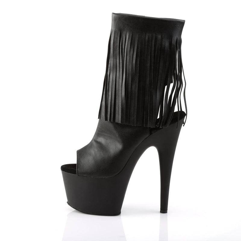 Pleaser ADORE-1019 Platform Ankle Boot (Black Faux Leather/Black Matte)