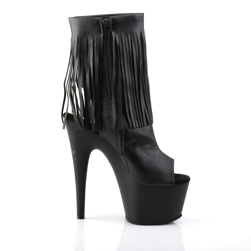 Pleaser ADORE-1019 Platform Ankle Boot (Black Faux Leather/Black Matte)