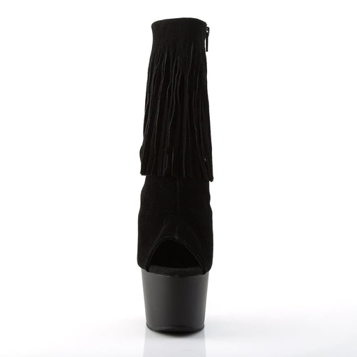 Pleaser ADORE-1019 Platform Ankle Boot (Black Suede/Black Matte)