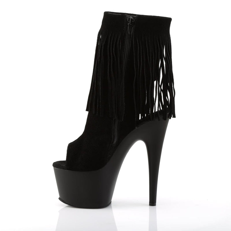 Pleaser ADORE-1019 Platform Ankle Boot (Black Suede/Black Matte)