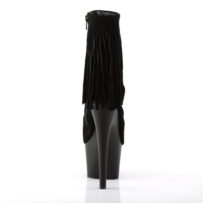 Pleaser ADORE-1019 Platform Ankle Boot (Black Suede/Black Matte)