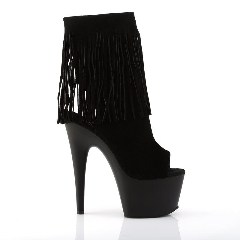 Pleaser ADORE-1019 Platform Ankle Boot (Black Suede/Black Matte)