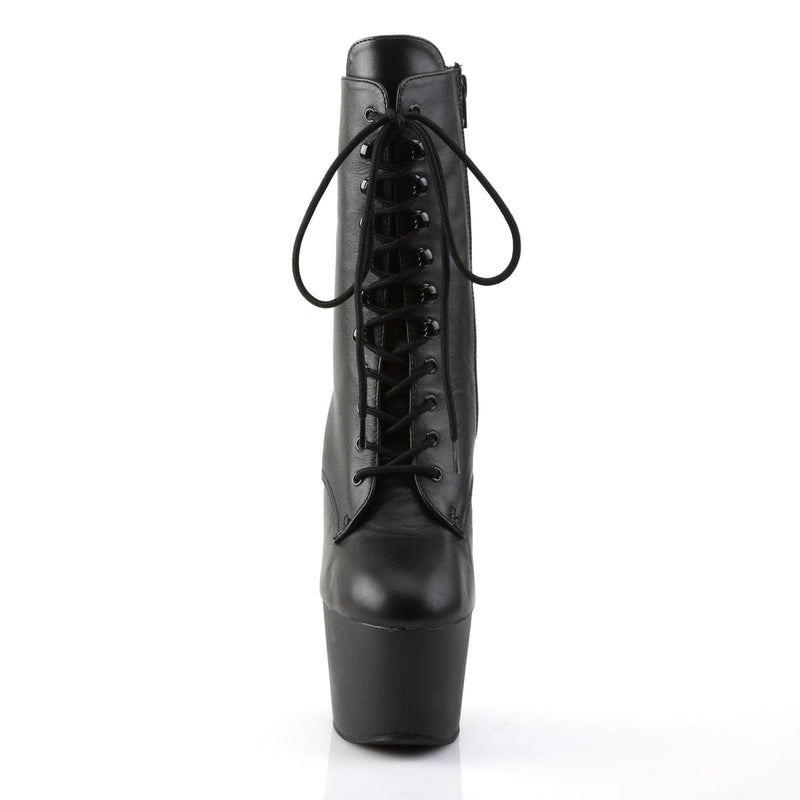 Pleaser ADORE-1020 Platform Ankle Boot (Black Leather/Black)