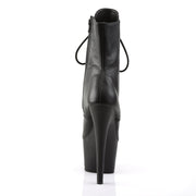 Pleaser ADORE-1020 Platform Ankle Boot (Black Leather/Black)