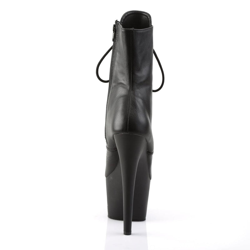 Pleaser ADORE-1020 Platform Ankle Boot (Black Leather/Black)