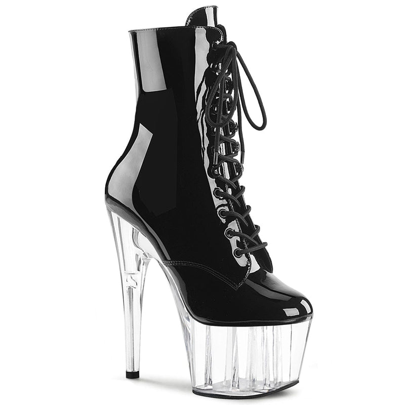 Pleaser ADORE-1020 Platform Ankle Boot (Black Patent/Clear) 5