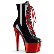 Pleaser ADORE-1020 Platform Ankle Boot (Black Patent/Red Chrome) 5