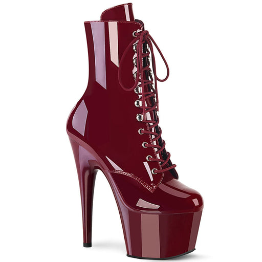 Pleaser ADORE-1020 Platform Ankle Boot (Burgundy Patent/Burgundy) 5