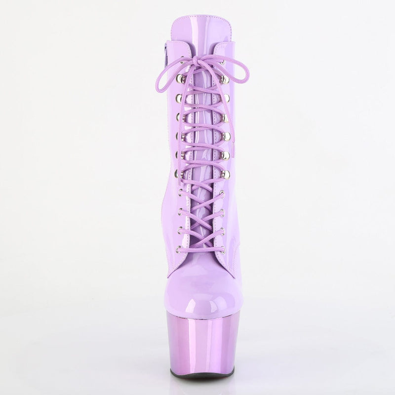 Pleaser ADORE-1020 Platform Ankle Boot (Lavender Patent/Lavender Chrome)