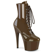 Pleaser ADORE-1020 Platform Ankle Boot (Mocha Patent/Mocha) 5