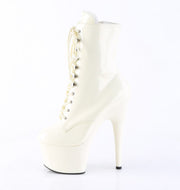 Pleaser ADORE-1020 Platform Ankle Boot (Off-White Patent/Off-White)