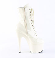 Pleaser ADORE-1020 Platform Ankle Boot (Off-White Patent/Off-White)