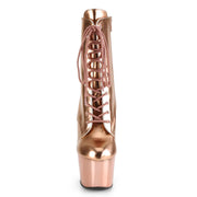 Pleaser ADORE-1020 Platform Ankle Boot (Rose Gold Metallic Pu/Rose Gold Chrome)
