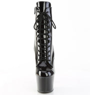 Pleaser ADORE-1020BLG Platform Ankle Boot (Black Patent-Blue Glitter/Black)