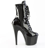 Pleaser ADORE-1020BLG Platform Ankle Boot (Black Patent-Blue Glitter/Black)