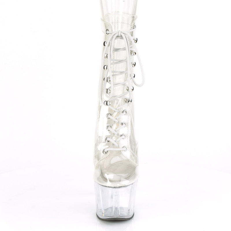 Pleaser ADORE-1020C Platform Ankle Boot (Clear/Clear)