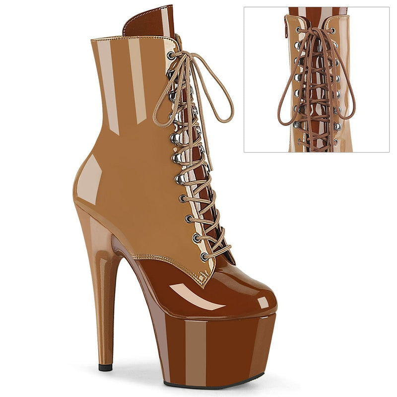 Pleaser ADORE-1020DC Platform Ankle Boot (Toffee-Caramel Patent/M) 5
