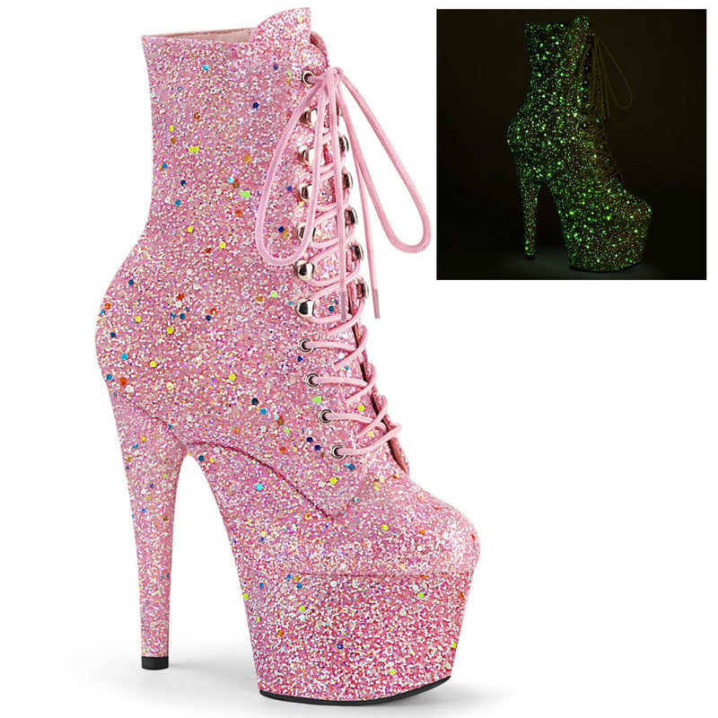 Pleaser ADORE-1020GDLG Platform Ankle Boot (Pink Multi Glitter/Pink Multi Glitter) 5