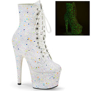 Pleaser ADORE-1020GDLG Platform Ankle Boot (White Multi Glitter/White Multi Glitter) 5