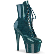 Pleaser ADORE-1020GP Platform Ankle Boot (Teal Glitter Patent/M) 5