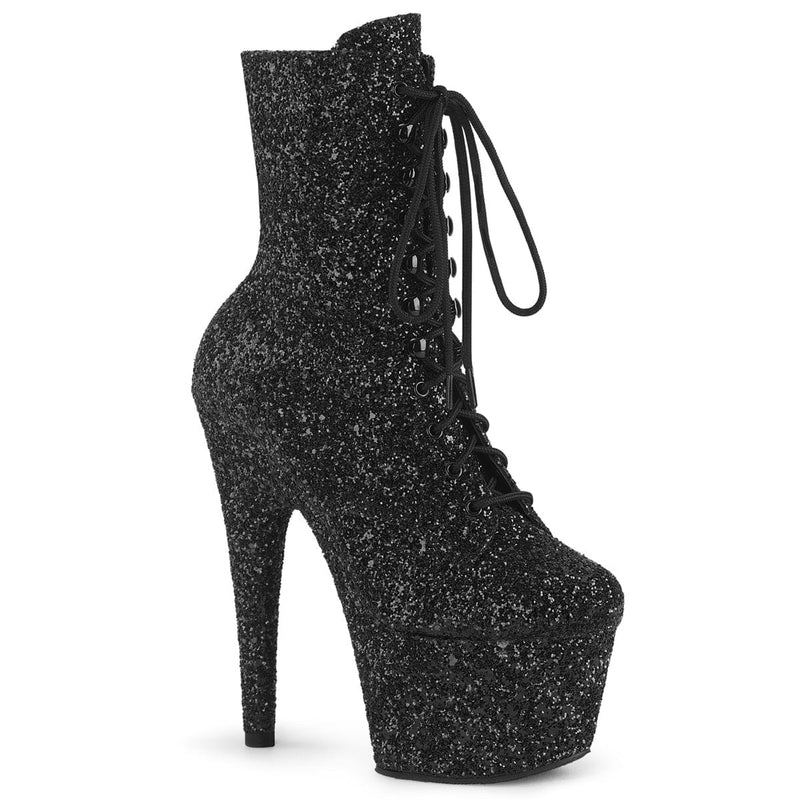 Pleaser ADORE-1020GWR Platform Ankle Boot (Black Glitter/Black Glitter) 5