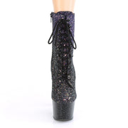Pleaser ADORE-1020OMBG Platform Ankle Boot (Purple Multi Glitter/Black)