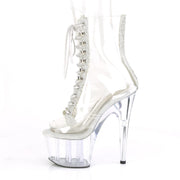 Pleaser ADORE-1021C-2 Platform Ankle Boot (Clear-Rhinestone/Clear)
