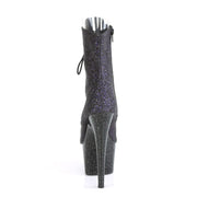 Pleaser ADORE-1021MG Platform Ankle Boot (Purple Glitter/Black)