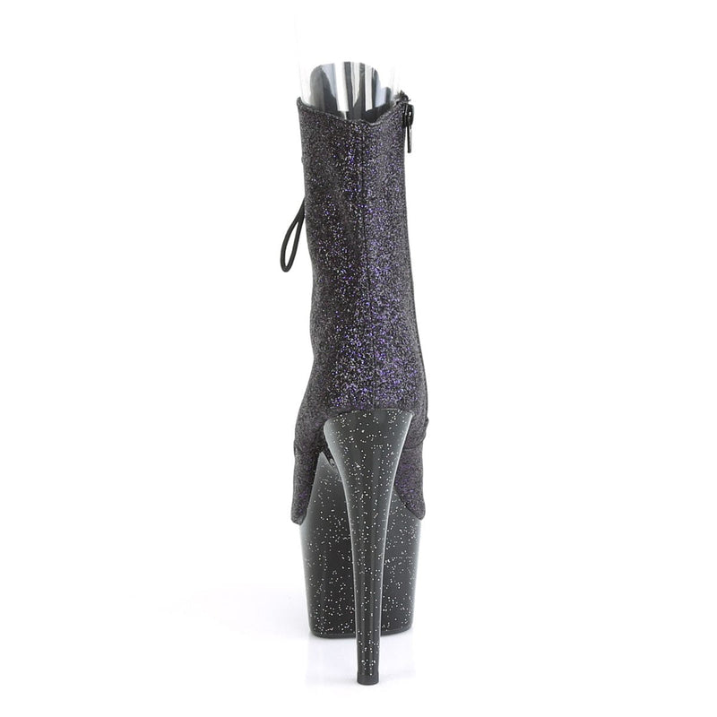 Pleaser ADORE-1021MG Platform Ankle Boot (Purple Glitter/Black)