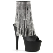 Pleaser ADORE-1024RSF Platform Ankle Boot (Black Faux Leather-Silver/Black Matte)