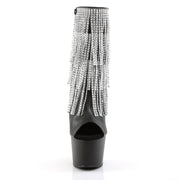 Pleaser ADORE-1024RSF Platform Ankle Boot (Black Faux Leather-Silver/Black Matte)