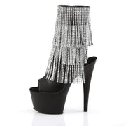 Pleaser ADORE-1024RSF Platform Ankle Boot (Black Faux Leather-Silver/Black Matte)