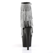 Pleaser ADORE-1024RSF Platform Ankle Boot (Black Faux Leather-Silver/Black Matte)