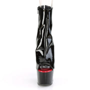 Pleaser ADORE-1025 Platform Ankle Boot (Black-Red Patent/Black)