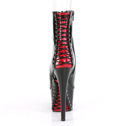 Pleaser ADORE-1025 Platform Ankle Boot (Black-Red Patent/Black)