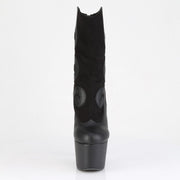Pleaser ADORE-1034 Platform Ankle Boot (Black Faux Suede-Faux Leather/Black Matte)