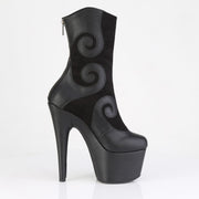 Pleaser ADORE-1034 Platform Ankle Boot (Black Faux Suede-Faux Leather/Black Matte)