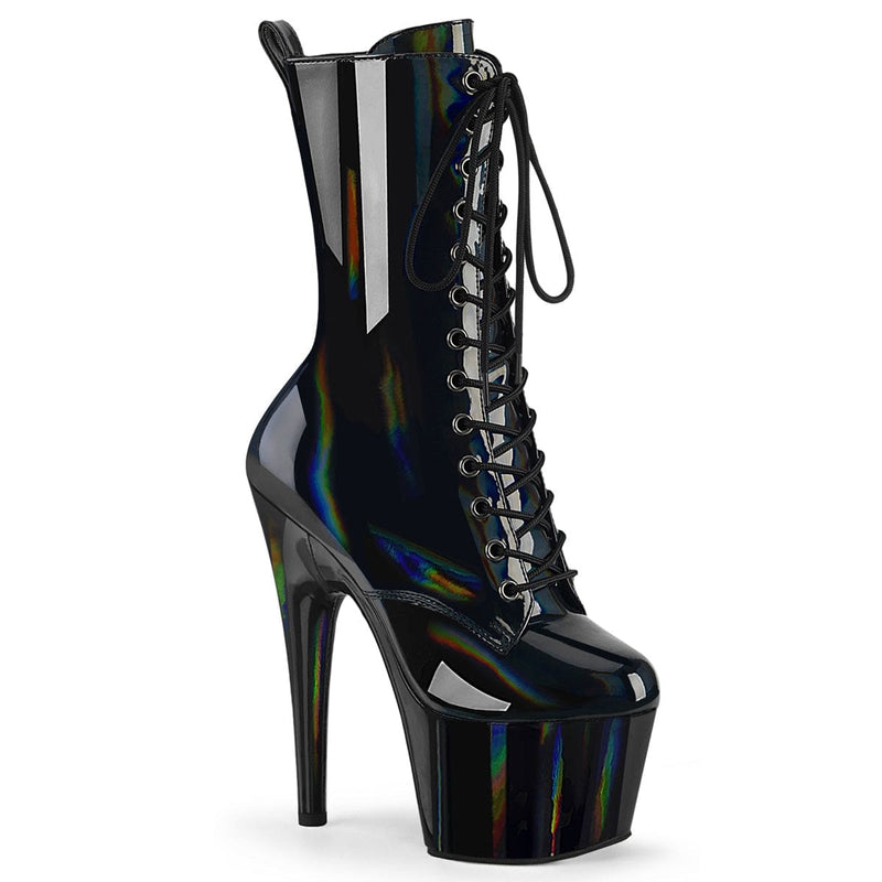 Pleaser ADORE-1040WR-HG Platform Ankle Boot (Black Holo Patent/M) 5