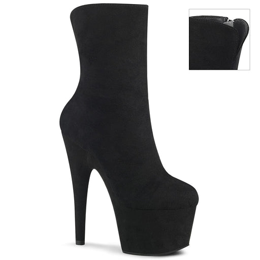 Pleaser ADORE-1042 Platform Ankle Boot (Black Faux Suede/Black Faux Suede) 5