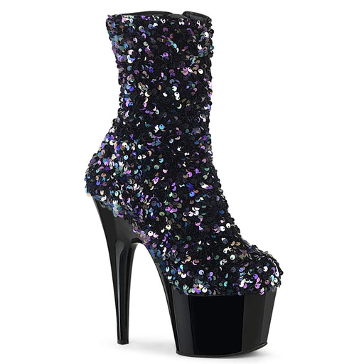 Pleaser ADORE-1042SQ Platform Ankle Boot (Black Multi Sequins/Black) 5