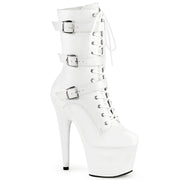 Pleaser ADORE-1043 Platform Ankle Boot (White Faux Leather/Matching) 5