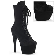Pleaser ADORE-1045VEL Platform Ankle Boot (Black Velvet/Black Velvet) 5