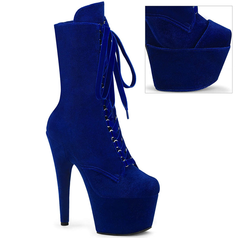 Pleaser ADORE-1045VEL Platform Ankle Boot (Navy Blue Velvet/Navy Blue Velvet) 5